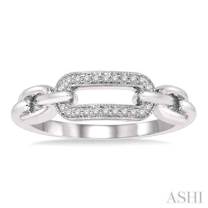 Silver Paperclip Diamond Fashion Ring