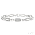 Silver Paperclip Diamond Fashion Bracelet