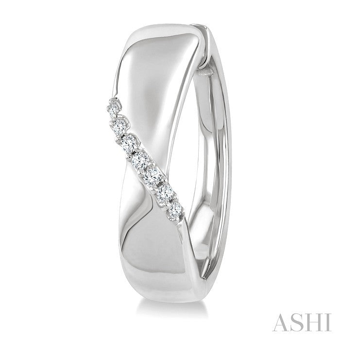 Silver Diamond Fashion Hoop Earrings