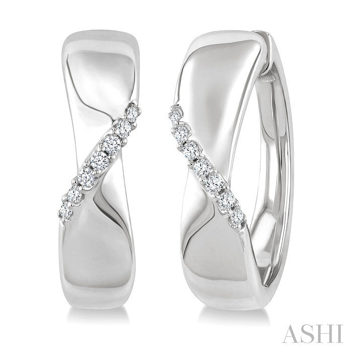 Silver Diamond Fashion Hoop Earrings