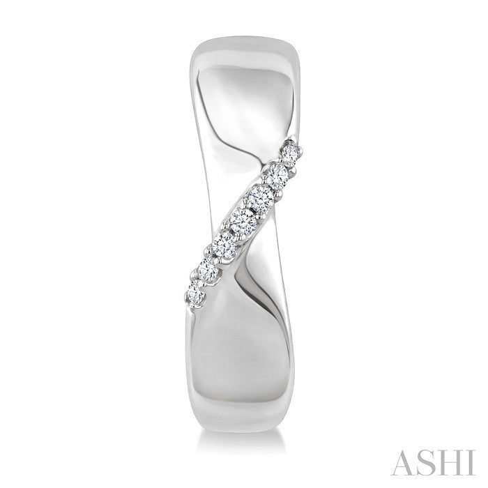 Silver Diamond Fashion Hoop Earrings