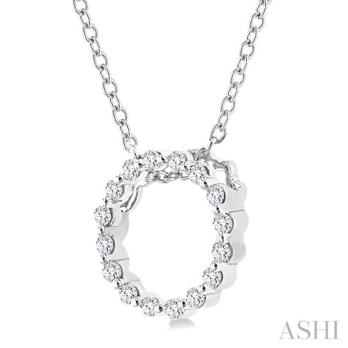 Silver Circle Petite Diamond Fashion Pendant