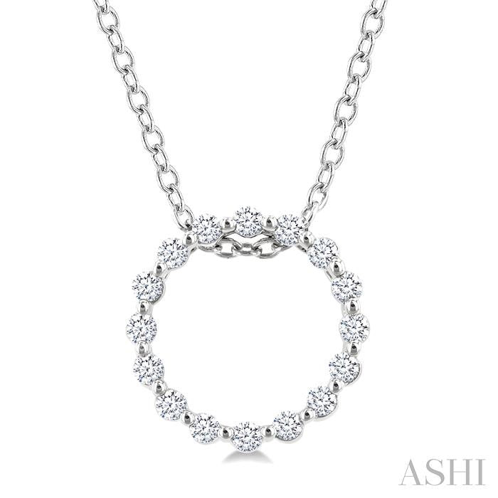 Silver Circle Petite Diamond Fashion Pendant
