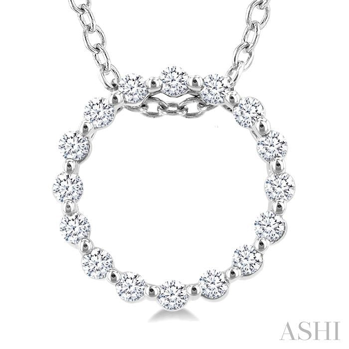 Silver Circle Petite Diamond Fashion Pendant