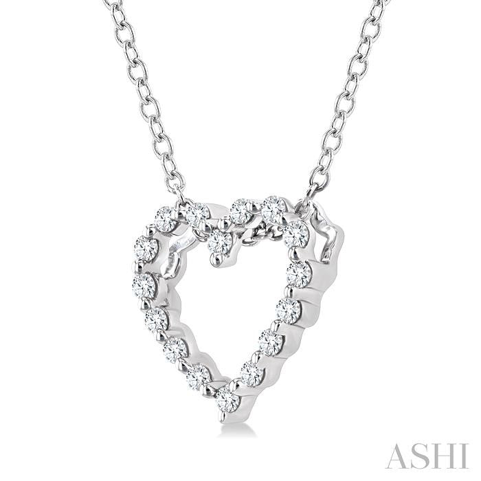Silver Heart Shape Petite Diamond Fashion Pendant