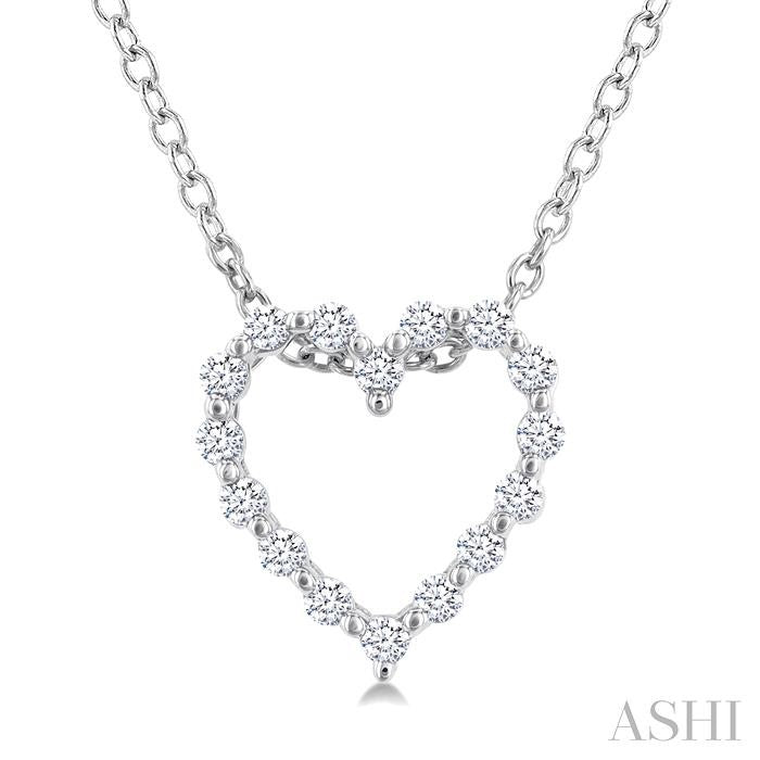 Silver Heart Shape Petite Diamond Fashion Pendant