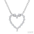 Silver Heart Shape Petite Diamond Fashion Pendant