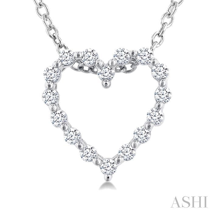 Silver Heart Shape Petite Diamond Fashion Pendant