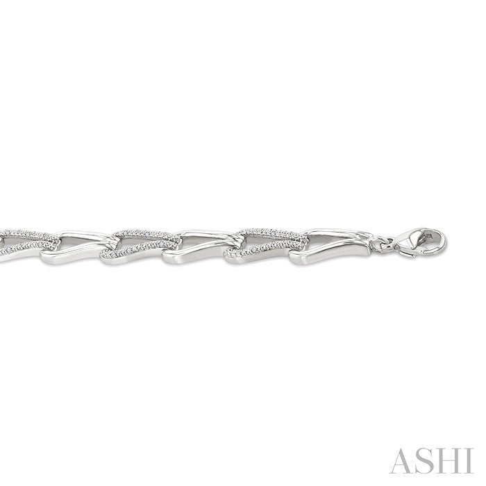 Silver Bold Knot Diamond Fashion Bracelet