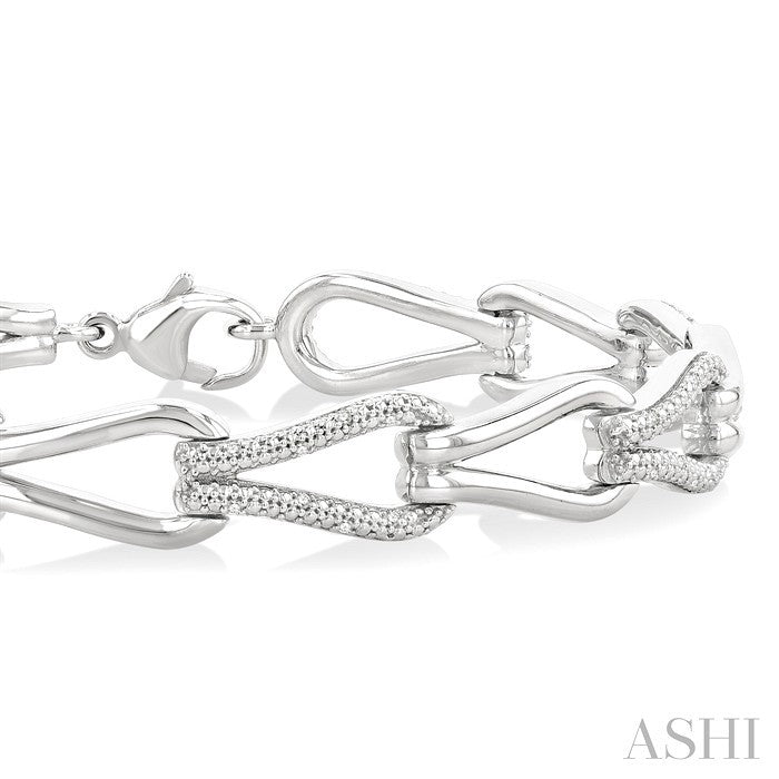 Silver Bold Knot Diamond Fashion Bracelet