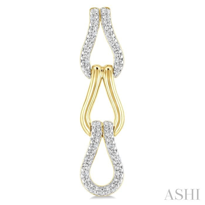 Gold Vermeil Bold Knot Diamond Fashion Earrings