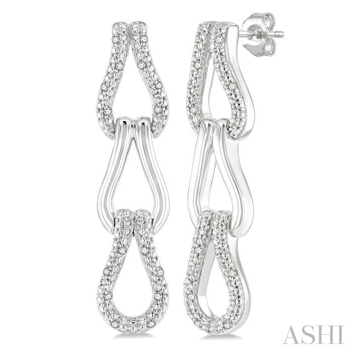 Silver Bold Knot Diamond Fashion Earrings