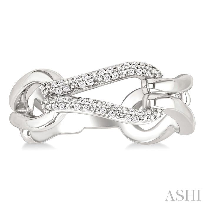 Silver Bold Knot Diamond Fashion Ring