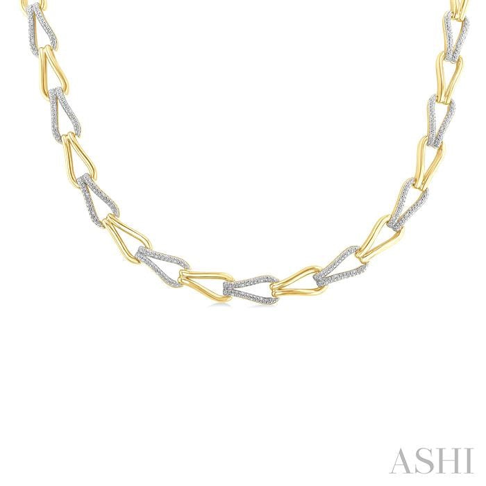 Gold Vermeil Bold Knot Diamond Fashion Necklace