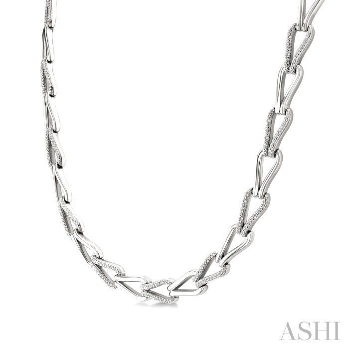 Silver Bold Knot Diamond Fashion Necklace
