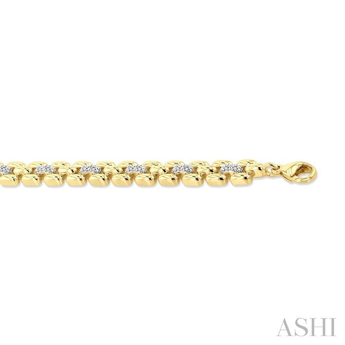 Gold Vermeil Bold Panther Link Diamond Fashion Bracelet