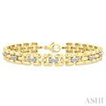 Gold Vermeil Bold Panther Link Diamond Fashion Bracelet