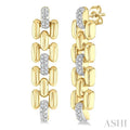 Gold Vermeil Bold Panther Link Diamond Fashion Earrings