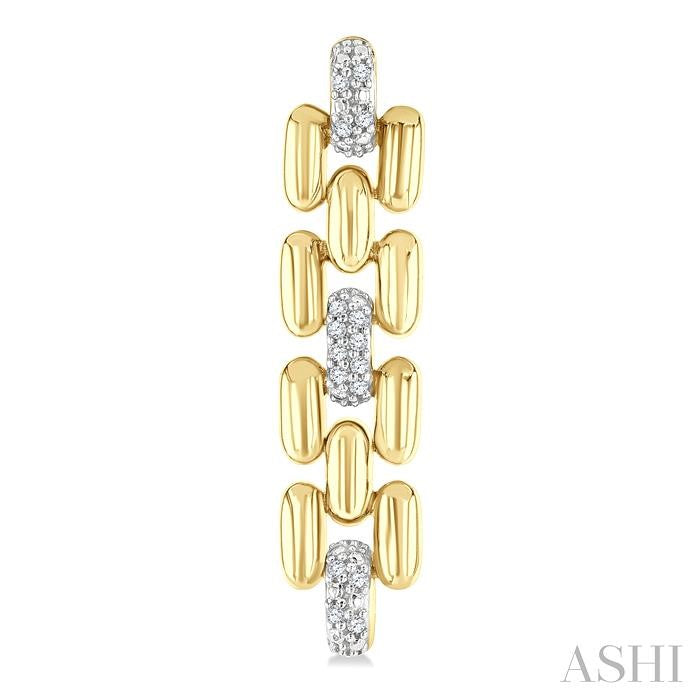 Gold Vermeil Bold Panther Link Diamond Fashion Earrings