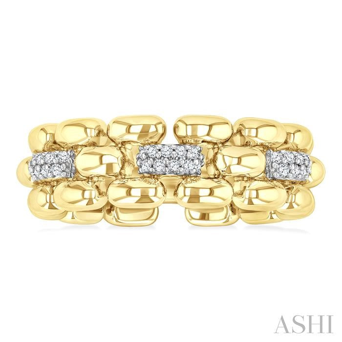 Gold Vermeil Bold Panther Link Diamond Fashion Ring