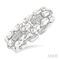 Silver Bold Panther Link Diamond Fashion Ring