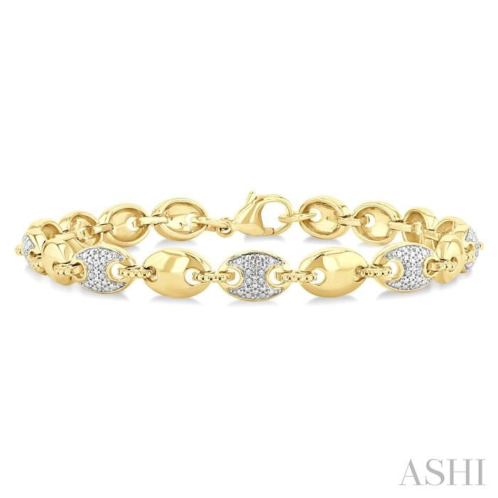 Gold Vermeil Bold Mariner Link Diamond Fashion Bracelet