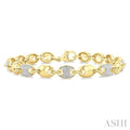 Gold Vermeil Bold Mariner Link Diamond Fashion Bracelet