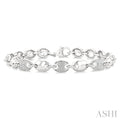 Silver Bold Mariner Link Diamond Fashion Bracelet