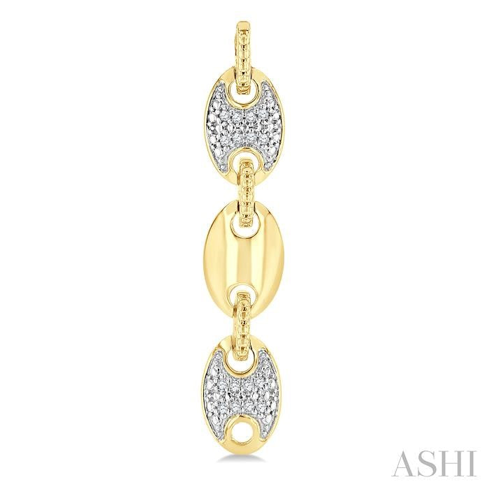 Gold Vermeil Bold Mariner Link Diamond Fashion Earrings