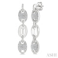 Silver Bold Mariner Link Diamond Fashion Earrings