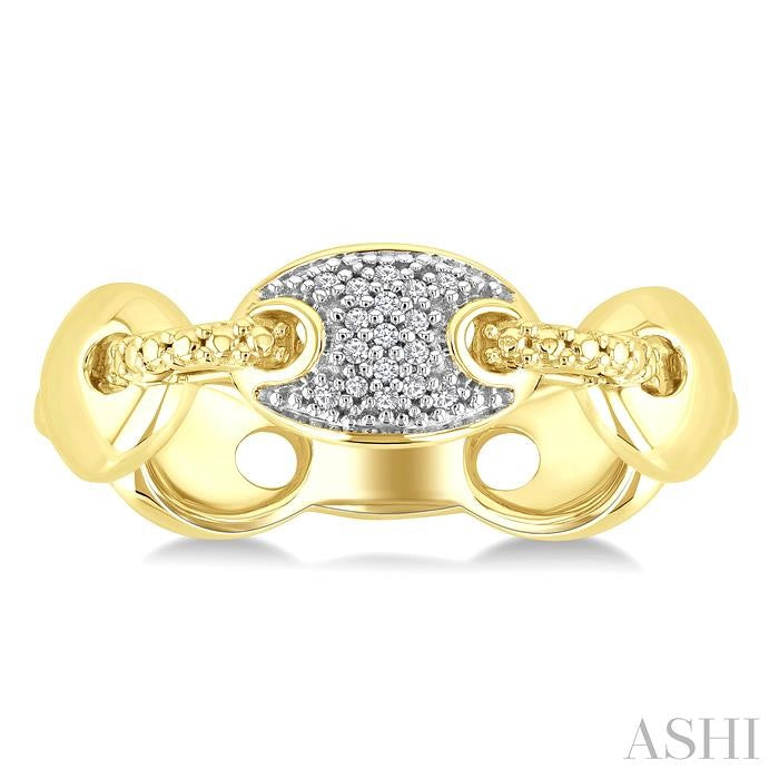 Gold Vermeil Bold Mariner Link Diamond Fashion Ring