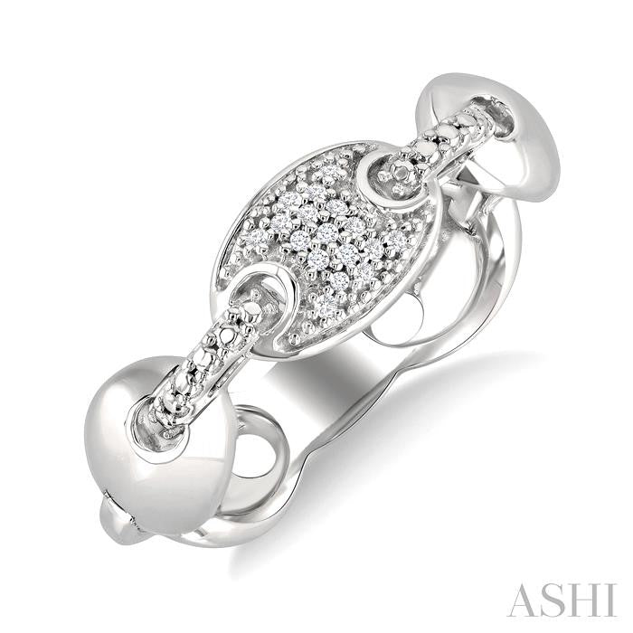 Silver Bold Mariner Link Diamond Fashion Ring