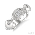 Silver Bold Mariner Link Diamond Fashion Ring