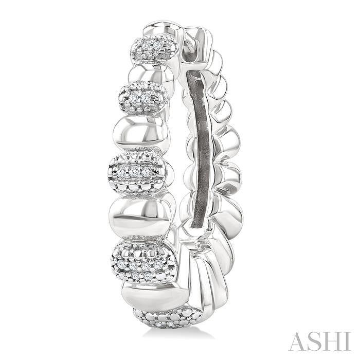 Silver Bold Diamond Hoop Fashion Earrings