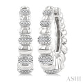 Silver Bold Diamond Hoop Fashion Earrings