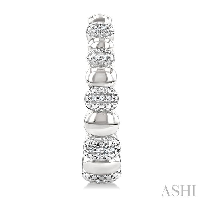 Silver Bold Diamond Hoop Fashion Earrings