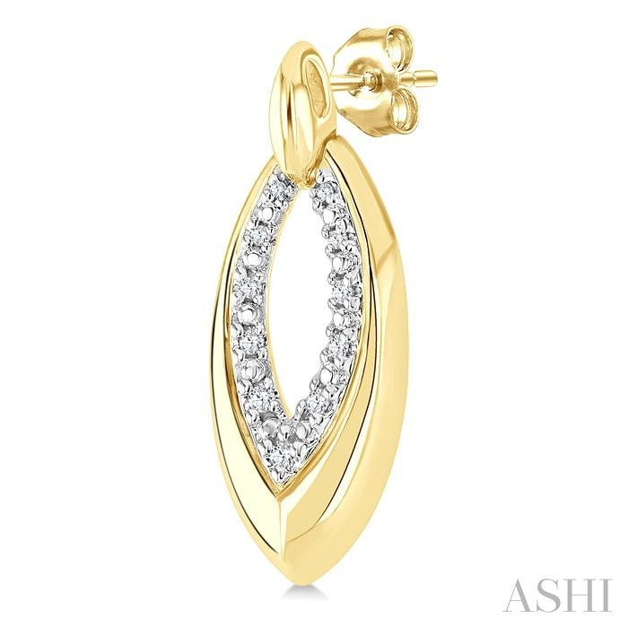 Gold Vermeil Bold Marquise Shape Diamond Fashion Earrings