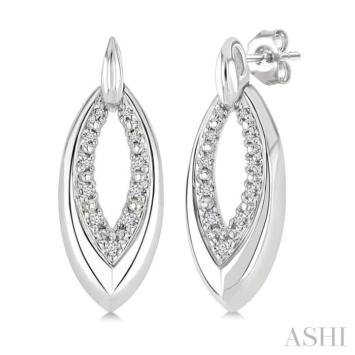 Silver Bold Marquise Shape Diamond Fashion Earrings