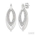 Silver Bold Marquise Shape Diamond Fashion Earrings