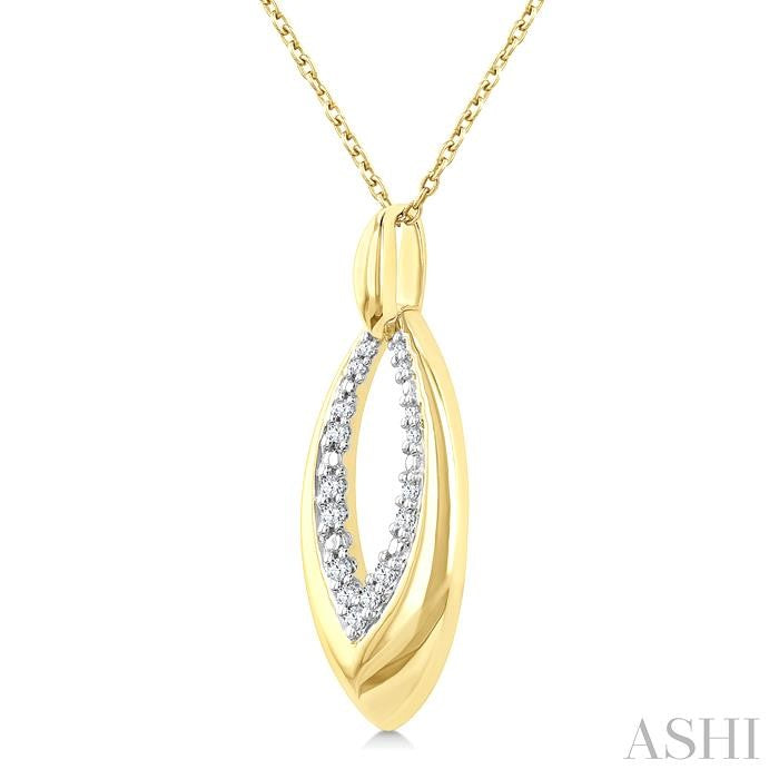 Gold Vermeil Bold Marquise Shape Diamond Fashion Pendant