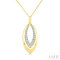 Gold Vermeil Bold Marquise Shape Diamond Fashion Pendant