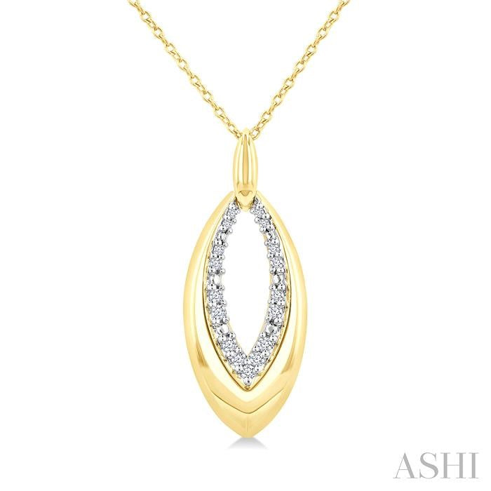 Gold Vermeil Bold Marquise Shape Diamond Fashion Pendant