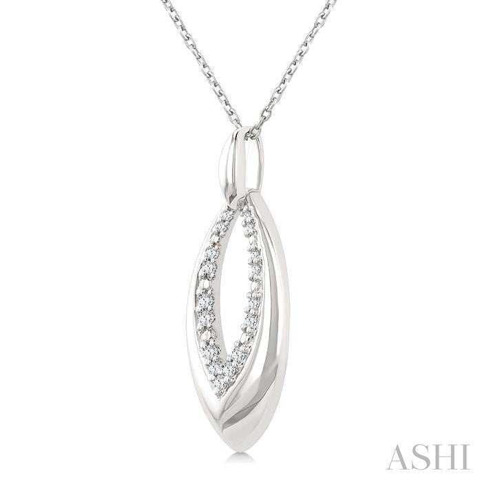 Silver Bold Marquise Shape Diamond Fashion Pendant
