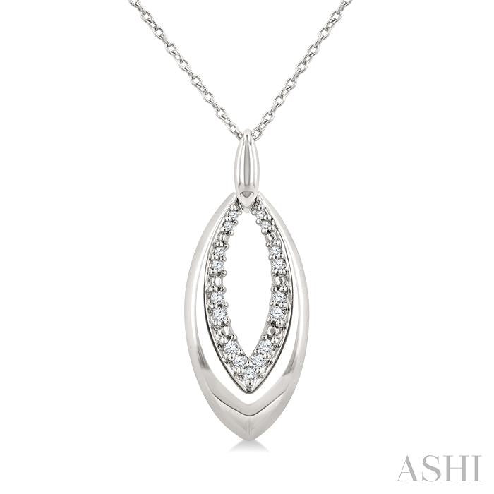 Silver Bold Marquise Shape Diamond Fashion Pendant