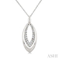 Silver Bold Marquise Shape Diamond Fashion Pendant