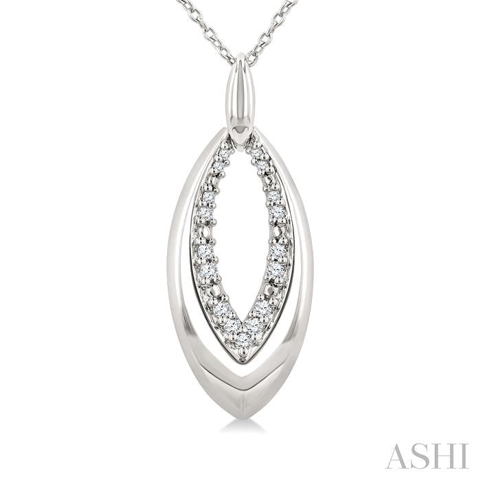 Silver Bold Marquise Shape Diamond Fashion Pendant