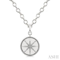 Silver Compass Medallion Diamond Fashion Pendant