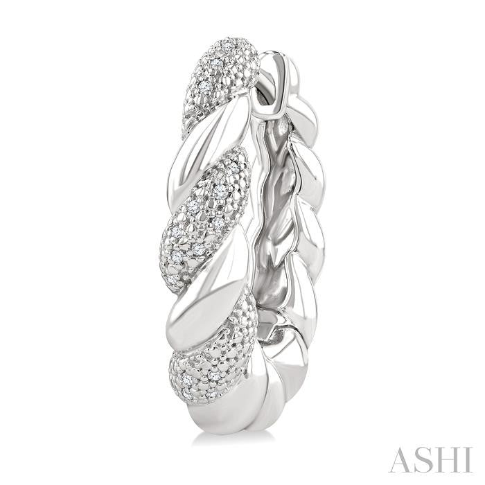 Silver Bold Rope Diamond Fashion Earrings