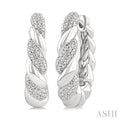Silver Bold Rope Diamond Fashion Earrings