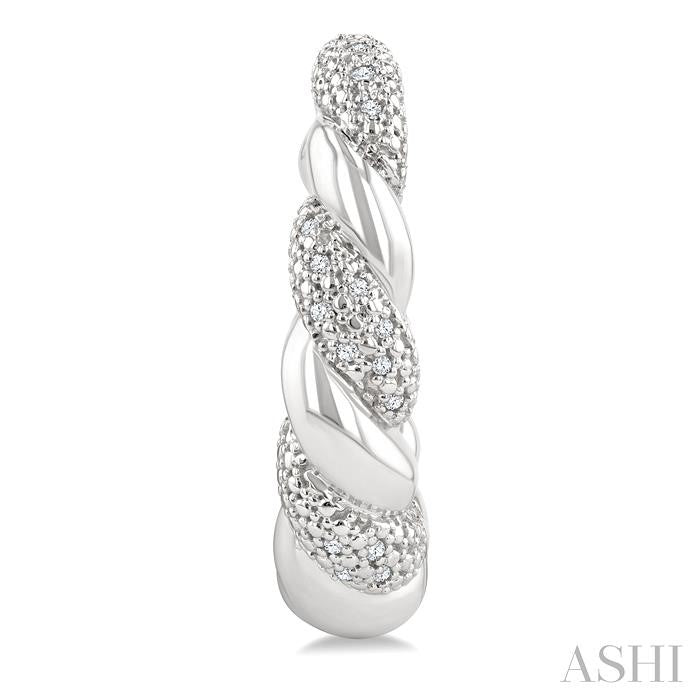 Silver Bold Rope Diamond Fashion Earrings
